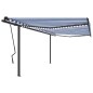 vidaXL Toldo automático con LED sensor de viento azul blanco 4,5x3,5 m vidaXL Toldo automático con LED sensor de viento azul blanco 4,5x3,5 m