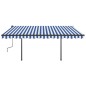 vidaXL Toldo automático con LED sensor de viento azul blanco 4,5x3,5 m vidaXL Toldo automático con LED sensor de viento azul blanco 4,5x3,5 m