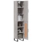 vidaXL Aparador alto madera contrachapada gris Sonoma 34,5x34x180 cm vidaXL Aparador alto madera contrachapada gris Sonoma 34,5x34x180 cm