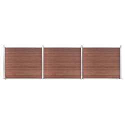 vidaXL Set de panel de valla WPC marrón 526x146 cm  