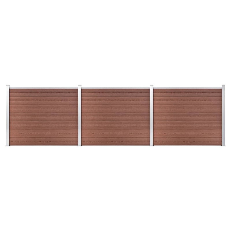 vidaXL Set de panel de valla WPC marrón 526x146 cm vidaXL Set de panel de valla WPC marrón 526x146 cm