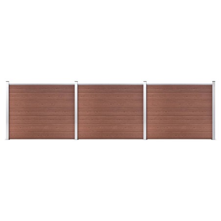 vidaXL Set de panel de valla WPC marrón 526x146 cm  