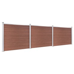 vidaXL Set de panel de valla WPC marrón 526x146 cm  