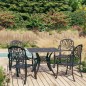 vidaXL Mesa y sillas de bistró 5 piezas aluminio fundido negro vidaXL Mesa y sillas de bistró 5 piezas aluminio fundido negro