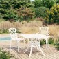 vidaXL Mesa y sillas de bistró 3 piezas aluminio fundido blanco vidaXL Mesa y sillas de bistró 3 piezas aluminio fundido blanco