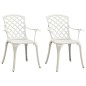 vidaXL Mesa y sillas de bistró 3 piezas aluminio fundido blanco vidaXL Mesa y sillas de bistró 3 piezas aluminio fundido blanco