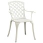 vidaXL Mesa y sillas de bistró 3 piezas aluminio fundido blanco vidaXL Mesa y sillas de bistró 3 piezas aluminio fundido blanco