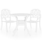 vidaXL Mesa y sillas de bistró 3 piezas aluminio fundido blanco vidaXL Mesa y sillas de bistró 3 piezas aluminio fundido blanco