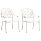 vidaXL Mesa y sillas de bistró 3 piezas aluminio fundido blanco vidaXL Mesa y sillas de bistró 3 piezas aluminio fundido blanco