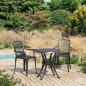 vidaXL Mesa y sillas de bistró 3 piezas aluminio fundido negro vidaXL Mesa y sillas de bistró 3 piezas aluminio fundido negro