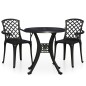 vidaXL Mesa y sillas de bistró 3 piezas aluminio fundido negro vidaXL Mesa y sillas de bistró 3 piezas aluminio fundido negro