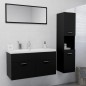 vidaXL Juego de muebles de baño madera de ingeniería negro vidaXL Juego de muebles de baño madera de ingeniería negro