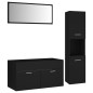 vidaXL Juego de muebles de baño madera de ingeniería negro vidaXL Juego de muebles de baño madera de ingeniería negro