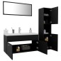 vidaXL Juego de muebles de baño madera de ingeniería negro vidaXL Juego de muebles de baño madera de ingeniería negro