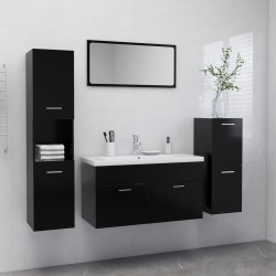 vidaXL Juego de muebles de baño madera de ingeniería negro