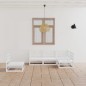 vidaXL Set de salón de jardín de 5 piezas blanco madera maciza de pino vidaXL Set de salón de jardín de 5 piezas blanco madera maciza de pino