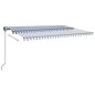 vidaXL Toldo manual retráctil con LED azul y blanco 5x3 m vidaXL Toldo manual retráctil con LED azul y blanco 5x3 m