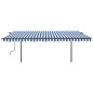 vidaXL Toldo manual retráctil con LED azul y blanco 5x3 m vidaXL Toldo manual retráctil con LED azul y blanco 5x3 m