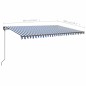 vidaXL Toldo manual retráctil con LED azul y blanco 5x3 m vidaXL Toldo manual retráctil con LED azul y blanco 5x3 m