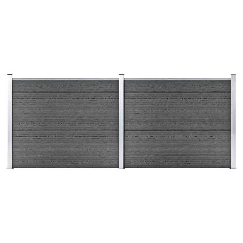 vidaXL Set de paneles de valla WPC negro 353x146 cm vidaXL Set de paneles de valla WPC negro 353x146 cm