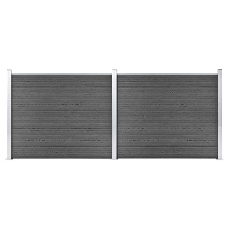 vidaXL Set de paneles de valla WPC negro 353x146 cm  