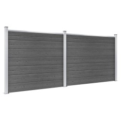 vidaXL Set de paneles de valla WPC negro 353x146 cm  