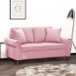 vidaXL Sofá de 2 plazas con cojines terciopelo rosa 120 cm vidaXL Sofá de 2 plazas con cojines terciopelo rosa 120 cm