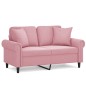 vidaXL Sofá de 2 plazas con cojines terciopelo rosa 120 cm vidaXL Sofá de 2 plazas con cojines terciopelo rosa 120 cm