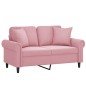 vidaXL Sofá de 2 plazas con cojines terciopelo rosa 120 cm vidaXL Sofá de 2 plazas con cojines terciopelo rosa 120 cm
