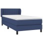 vidaXL Cama box spring con colchón tela azul 90x190 cm vidaXL Cama box spring con colchón tela azul 90x190 cm