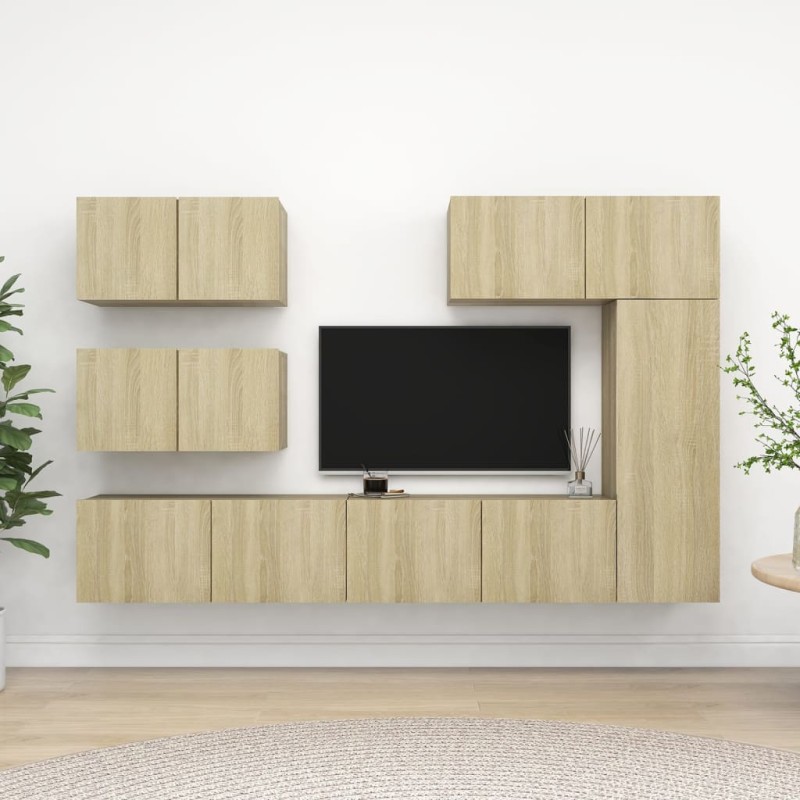 vidaXL Set de muebles salón TV 6 pzas madera ingeniería roble Sonoma