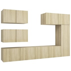 vidaXL Set de muebles salón TV 6 pzas madera ingeniería roble Sonoma