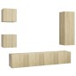 vidaXL Set muebles de salón TV 5 pzas madera ingeniería roble Sonoma vidaXL Set muebles de salón TV 5 pzas madera ingeniería roble Sonoma