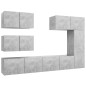vidaXL Set muebles de salón TV 6 pzas madera ingeniería gris hormigón vidaXL Set muebles de salón TV 6 pzas madera ingeniería gris hormigón