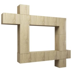 vidaXL Set muebles de salón TV 9 piezas madera ingeniería roble Sonoma