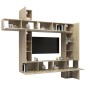 vidaXL Set muebles de salón TV 9 piezas madera ingeniería roble Sonoma vidaXL Set muebles de salón TV 9 piezas madera ingeniería roble Sonoma