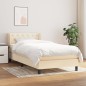 vidaXL Cama box spring con colchón tela color crema 80x200 cm vidaXL Cama box spring con colchón tela color crema 80x200 cm