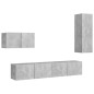 vidaXL Set muebles de salón TV 4 pzas madera ingeniería gris hormigón vidaXL Set muebles de salón TV 4 pzas madera ingeniería gris hormigón