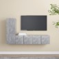 vidaXL Set muebles de salón TV 3 pzas madera ingeniería gris hormigón vidaXL Set muebles de salón TV 3 pzas madera ingeniería gris hormigón