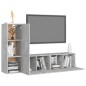 vidaXL Set muebles de salón TV 3 pzas madera ingeniería gris hormigón vidaXL Set muebles de salón TV 3 pzas madera ingeniería gris hormigón