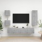 vidaXL Set muebles de salón TV 5 pzas madera ingeniería gris hormigón