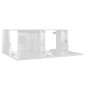 vidaXL Muebles de salón 3 pzas madera ingeniería blanco brillo
