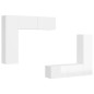 vidaXL Set de muebles de salón 4 pzas madera ingeniería blanco brillo