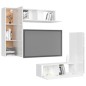 vidaXL Set de muebles de salón 4 pzas madera ingeniería blanco brillo