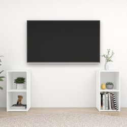vidaXL Muebles para TV 2 uds madera de ingeniería blanco 72x35x36,5 cm
