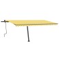 vidaXL Toldo de pie retráctil manual amarillo y blanco 500x350 cm vidaXL Toldo de pie retráctil manual amarillo y blanco 500x350 cm