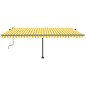 vidaXL Toldo de pie retráctil manual amarillo y blanco 500x350 cm vidaXL Toldo de pie retráctil manual amarillo y blanco 500x350 cm