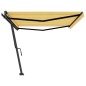 vidaXL Toldo de pie retráctil manual amarillo y blanco 500x350 cm vidaXL Toldo de pie retráctil manual amarillo y blanco 500x350 cm