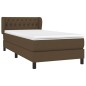 vidaXL Cama box spring con colchón tela marrón oscuro 90x200 cm vidaXL Cama box spring con colchón tela marrón oscuro 90x200 cm