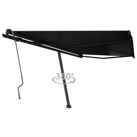 vidaXL Toldo de pie retráctil manual gris antracita 450x350 cm
